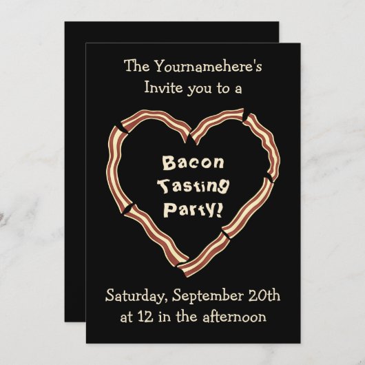 Bacon proeverij partij kaart (Voorkant / Achterkant)