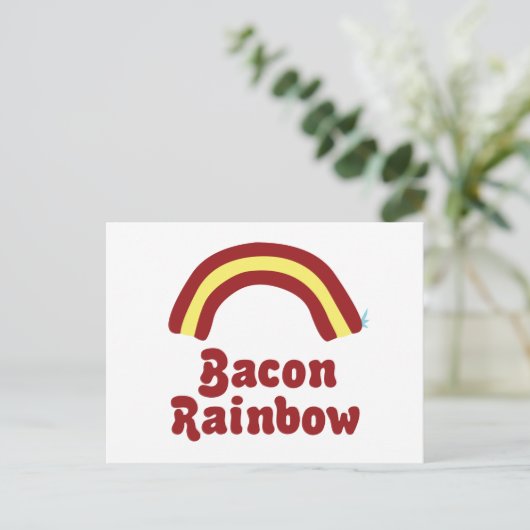Bacon Rainbow Briefkaart (Staand voorkant)