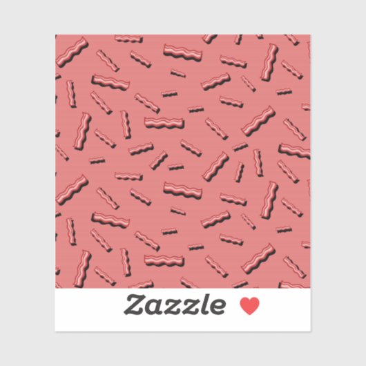 Bacon red meat houdt van leuke retro-patronen sticker (Vel)