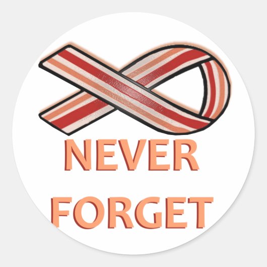 Bacon Ribbon Ronde Sticker (Voorkant)