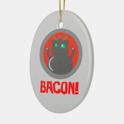 Bacon Robot Keramisch Ornament (Links)
