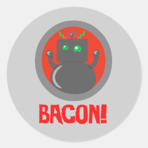 Bacon Robot Ronde Sticker