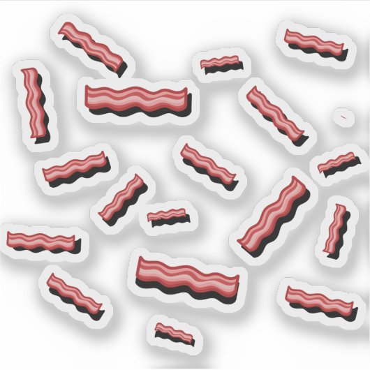 Bacon rode vlees liefhebber leuke retro patroon sticker (Voorkant)