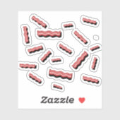 Bacon rode vlees liefhebber leuke retro patroon sticker (Vel)