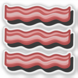 Bacon rood vlees liefhebber leuke retro set sticker