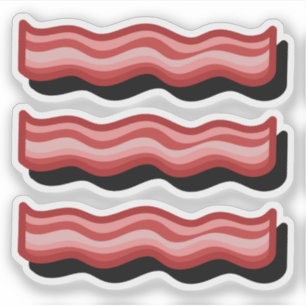Bacon rood vlees liefhebber leuke retro set sticker