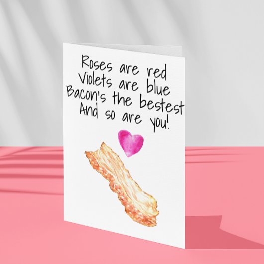 Bacon Rozen zijn Red Funny Valentijnsdag Kaart