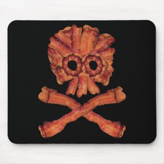 Bacon Skull en Crossbones Muismat (Voorkant)