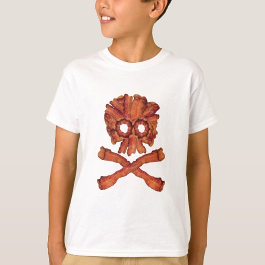Bacon Skull en Crossbones T-shirt (Voorkant)