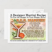 Bacon, sla, tomaat Martini Recept Briefkaart (Voorkant / Achterkant)