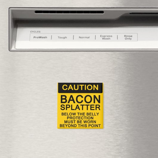 Bacon Splatter Caution Magneet (Insitu (Vaatwasser))