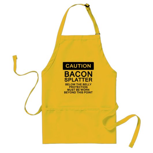 Bacon Splatter Caution Standaard Schort (Voorkant)