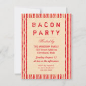 Bacon Strips Party Invitation Typography Kaart (Voorkant)