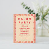Bacon Strips Party Invitation Typography Kaart (Staand voorkant)