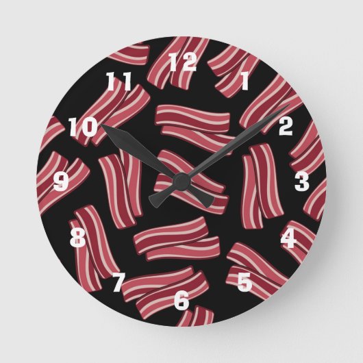 Bacon Strips Patroon Ronde Klok (Voorkant)