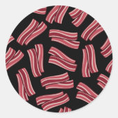 Bacon Strips Patroon Ronde Sticker (Voorkant)