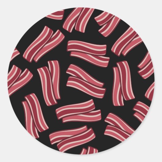 Bacon Strips Patroon Ronde Sticker (Voorkant)
