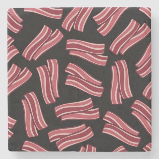 Bacon Strips Patroon Stenen Onderzetter (Voorkant)