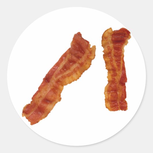 Bacon Strips Ronde Sticker (Voorkant)