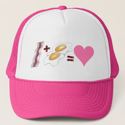 Bacon Strips Sunnyside Up Eieren Ontbijtvoedsel Trucker Pet (Voorkant)