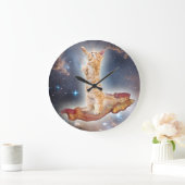 Bacon Surfing Cat Clock Grote Klok (Huis)