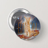 Bacon Surfing Cat Ronde Button 5,7 Cm (Voorkant /achterkant)
