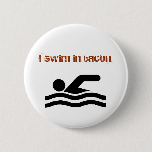 Bacon Swimmer Ronde Button 5,7 Cm (Voorkant)