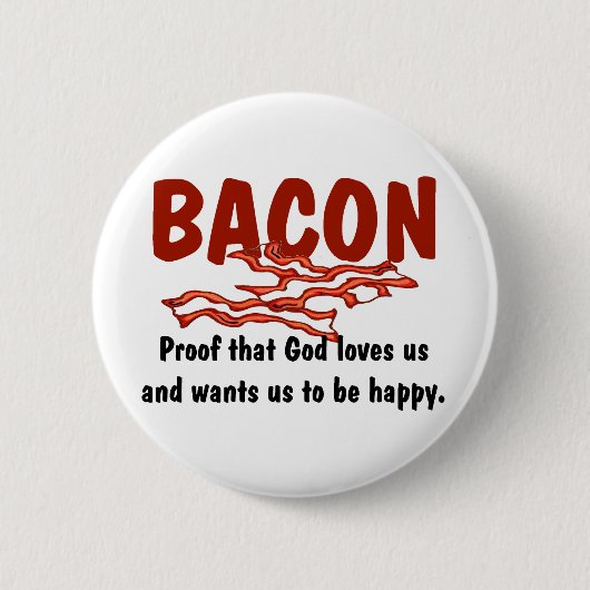 Bacon T-shirts en cadeautjes. Ronde Button 5,7 Cm (Voorkant)
