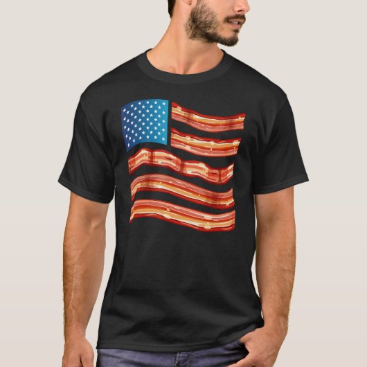 Bacon Tee Meat USA Flag T-shirt (Voorkant)