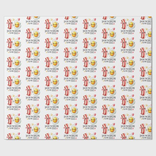 Bacon to My Eggs Love Gift Wrapping Paper Cadeaupapier (Vlak)
