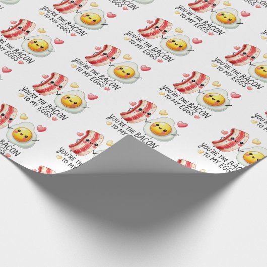 Bacon to My Eggs Love Gift Wrapping Paper Cadeaupapier (Hoek)