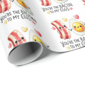Bacon to My Eggs Love Gift Wrapping Paper Cadeaupapier (Rol Hoek)