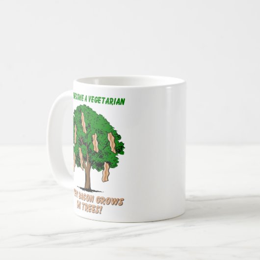 Bacon Tree Funny Mug Humor Koffiemok (Voorkant links)