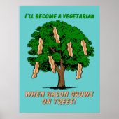 Bacon Tree Funny Print Poster Sign Humor (Voorkant)