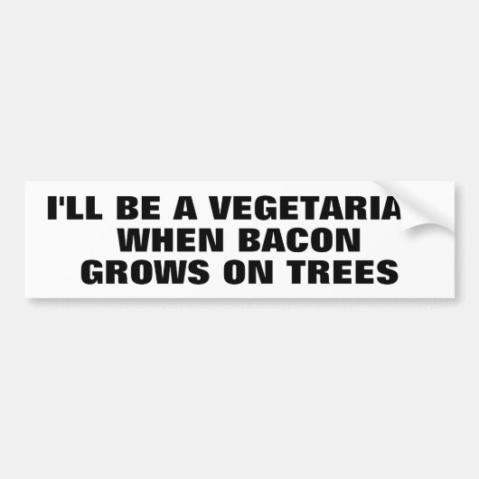 Bacon Tree Vegetarian Bumpersticker (Voorkant)