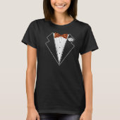 Bacon Tuxedo Bow T Shirt Lange hoes (Voorkant)