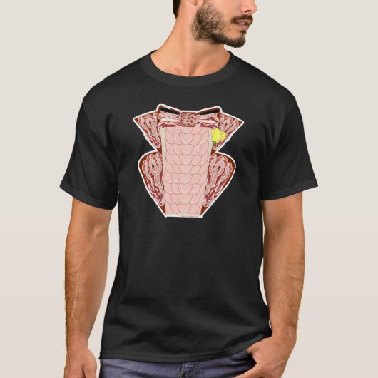 Bacon Tuxedo Novelty Breakfast Humor T-shirt (Voorkant)