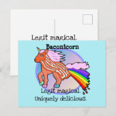 Bacon Unicorn - Baconicorn Magical Delicious shirt Briefkaart (Voorkant / Achterkant)