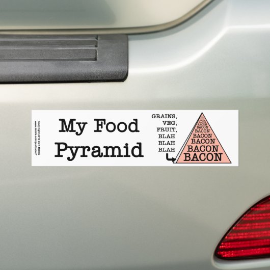 Bacon Voedselpiramide Bumpersticker (Op auto)