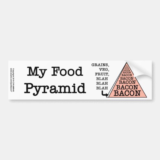 Bacon Voedselpiramide Bumpersticker (Voorkant)