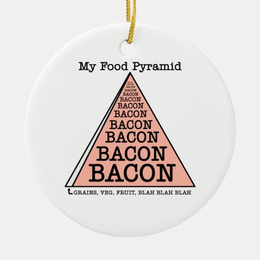 Bacon Voedselpiramide Keramisch Ornament (Voorkant)
