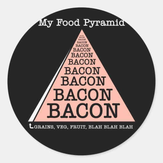 Bacon Voedselpiramide Ronde Sticker (Voorkant)