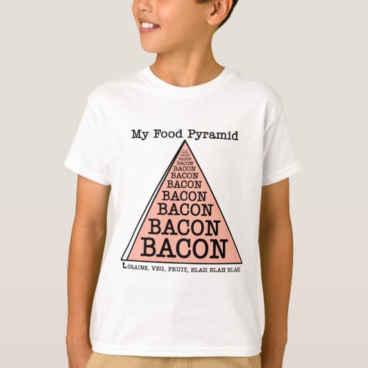 Bacon Voedselpiramide T-shirt (Voorkant)
