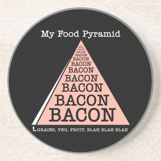 Bacon Voedselpiramide Zandsteen Onderzetter (Voorkant)