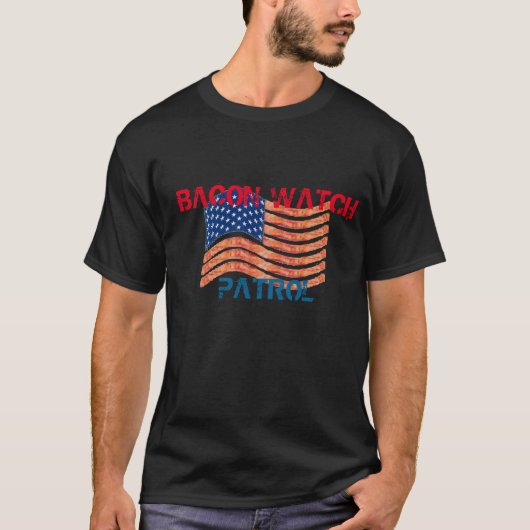 Bacon Watch Patrol Grappig Bacon T-shirt (Voorkant)