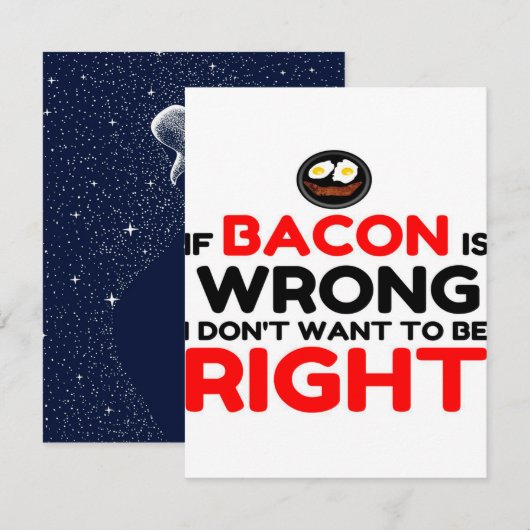 Bacon wrong right funny_ kaart (Voorkant / Achterkant)