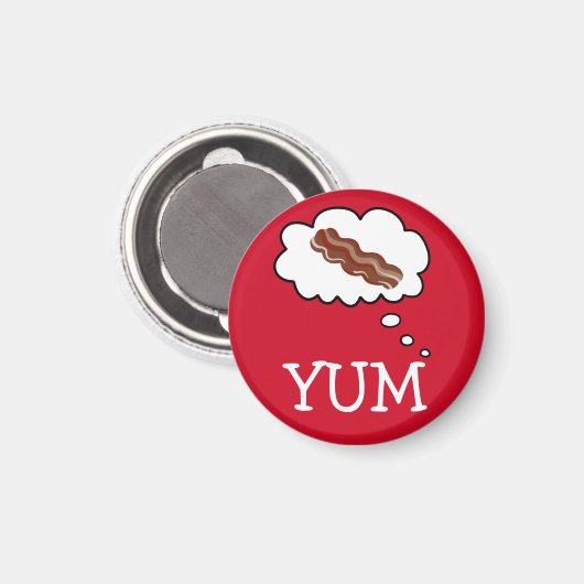 Bacon YUM Grappige Koelkastmagneet Magneet (Voorkant / Achterkant)