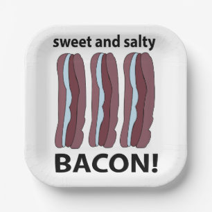 Bacon zoet en zout Bacon Party Papieren Bordje