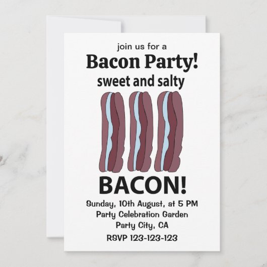 Bacon zoete en zoute bacon kaart (Voorkant)