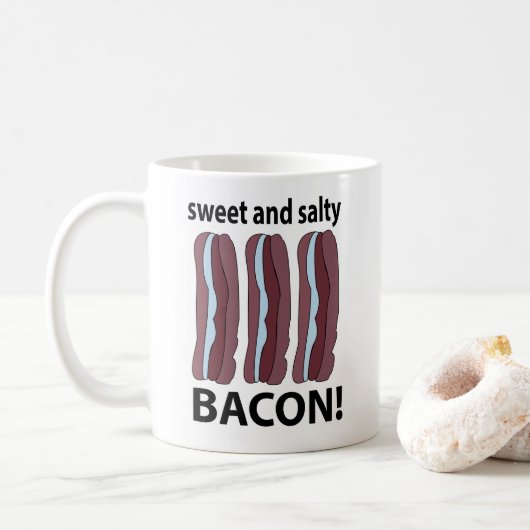 Bacon zoete en zoute bacon koffiemok (Met donut)